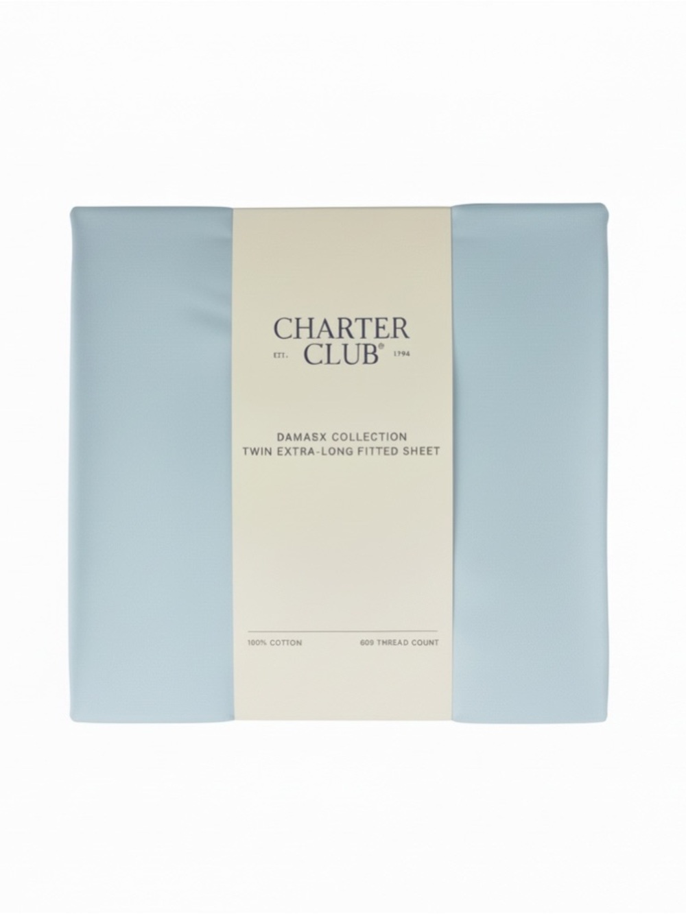 New Charter Club Twin Extra Long Fitted Sheet 100% Cotton 550 Thread Count